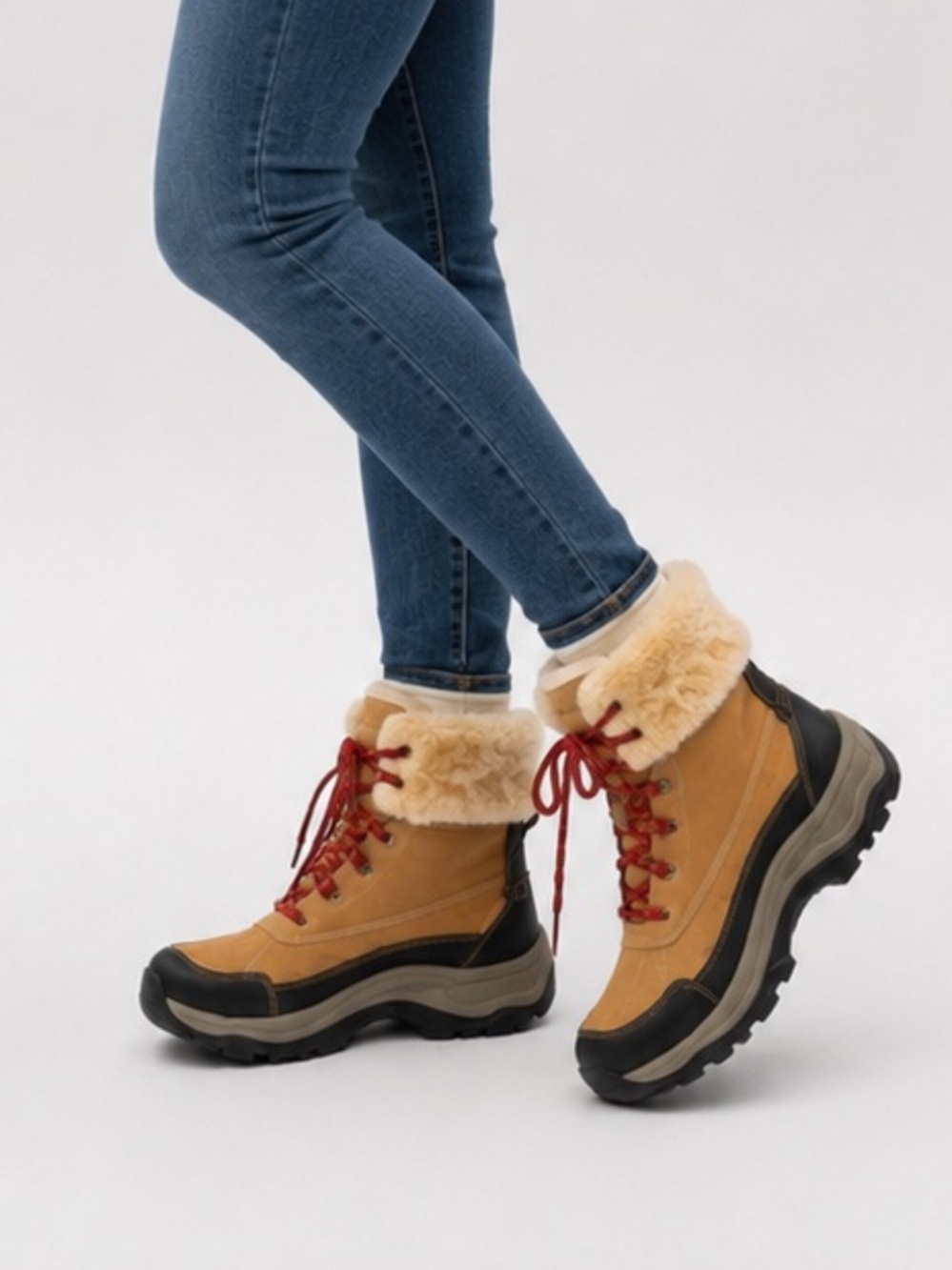 Clarks Mazlan Arctic Cozy Tan Leather Fur-Lined Boots Size 8